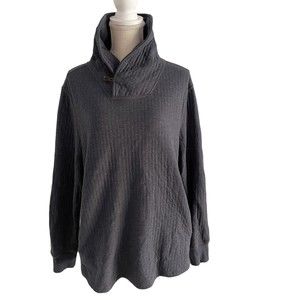 Billy Reid Shawl Collar Sweater Men’s Large Gray Elbow Patch Pockets